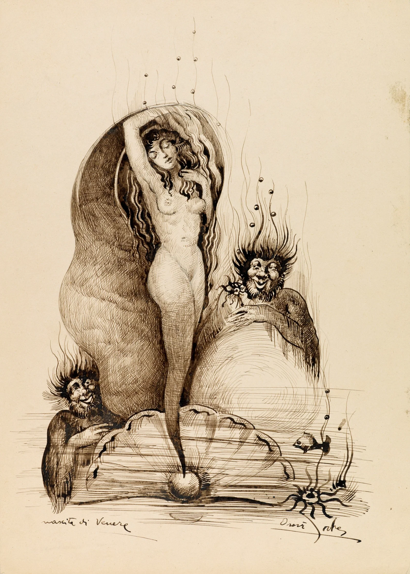 A.N.I. (Autore non identificato) - "Nascita di Venere / Ninfa e Fauni", anni 10