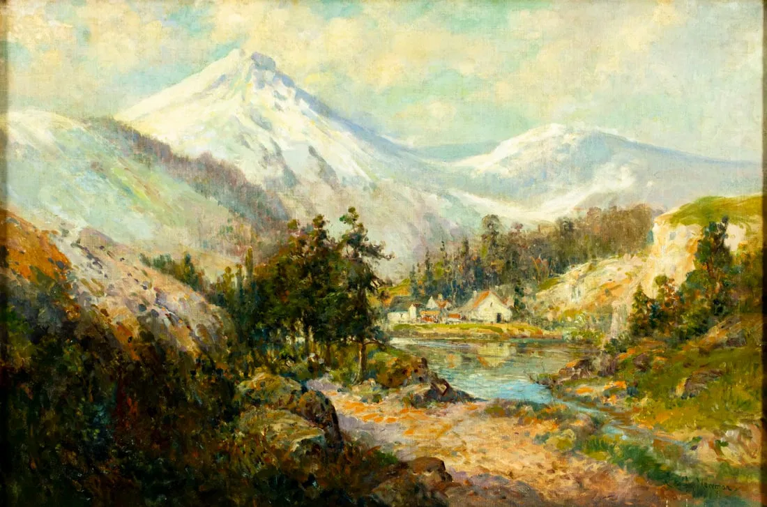 A Newman (US,early 20C) oil painting antique