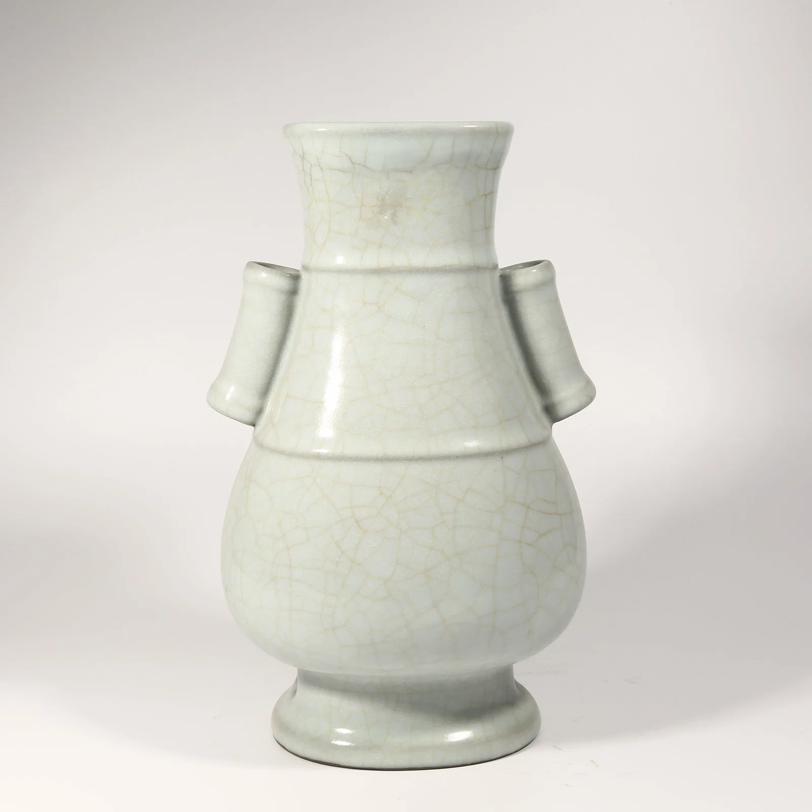 A OFFICIAL KILN LOOP-HANDLED VASE