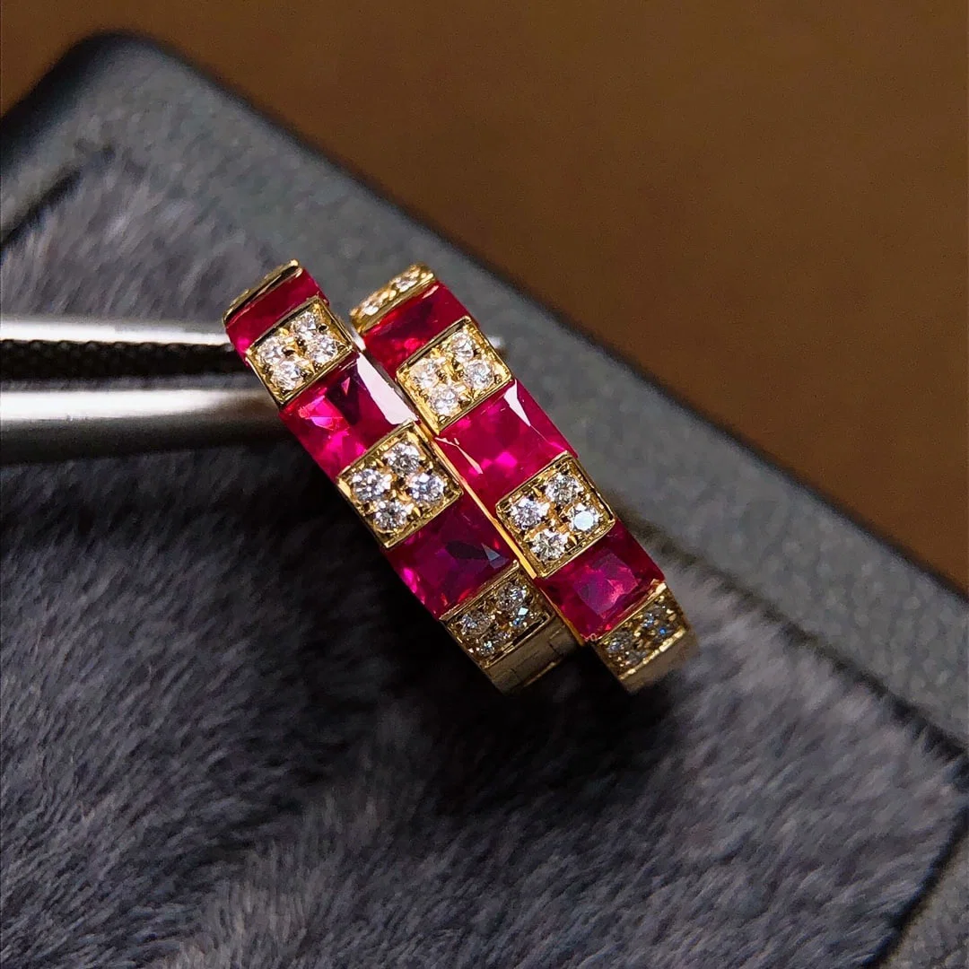 A Pair of 1Ctw Natural Ruby Earrings