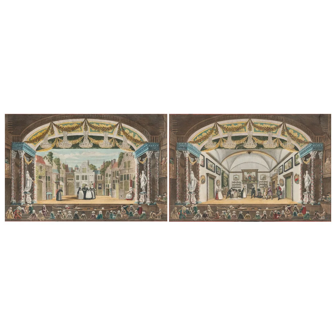 A Pair of Dutch Hand Colored Engravings (19th Century)