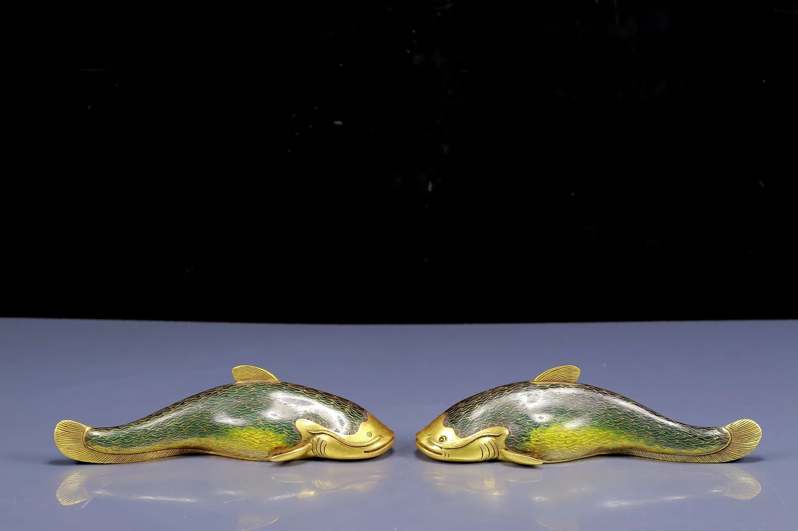 A Pair of Exquisite Cloisonne Fish Ornaments