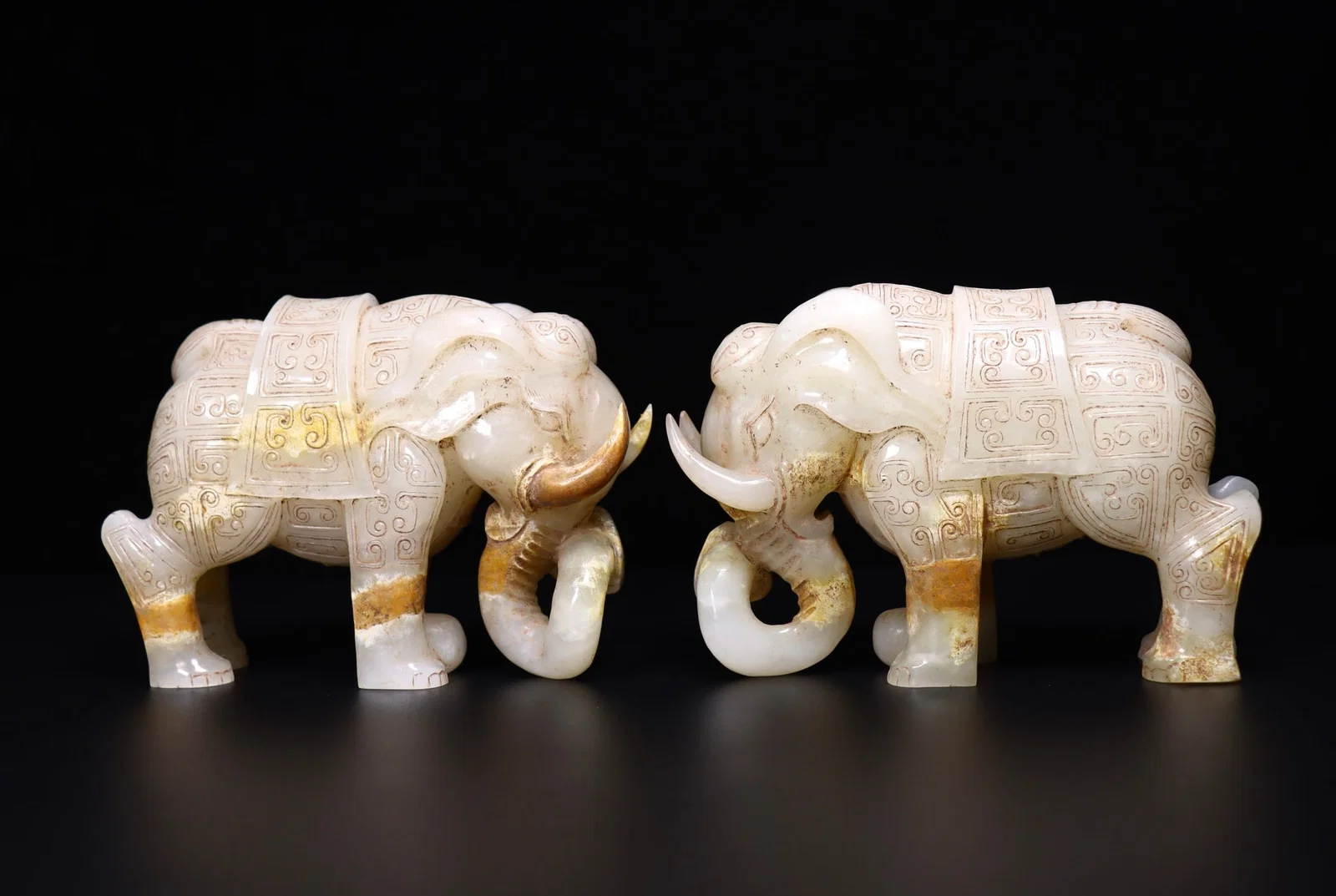 A Pair of Exquisite Elephant Ornaments