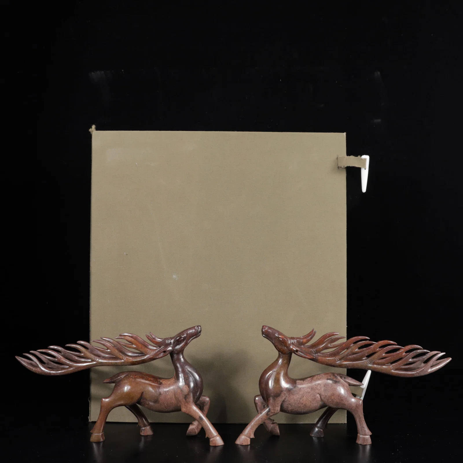 A Pair of Exquisite Yellow Jade Sika Deer Ornaments