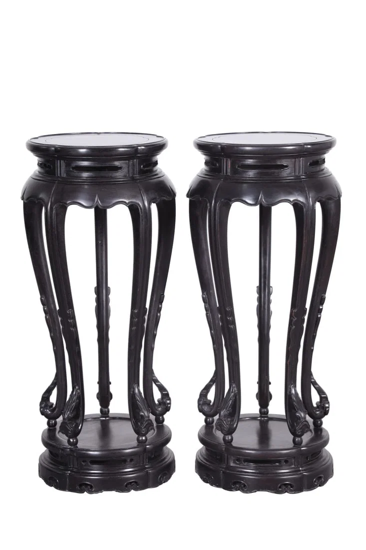 A pair of Exquisite Zitanwood Shelving unit