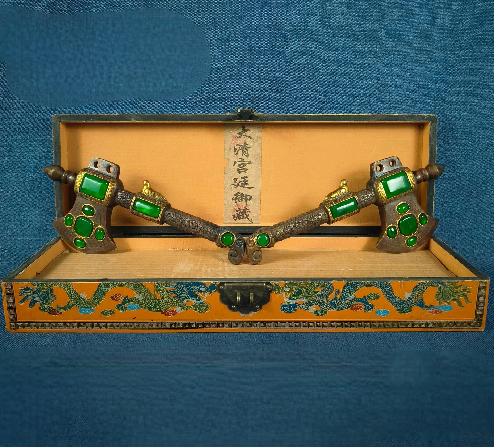 A pair of Qing Dynasty battle axes