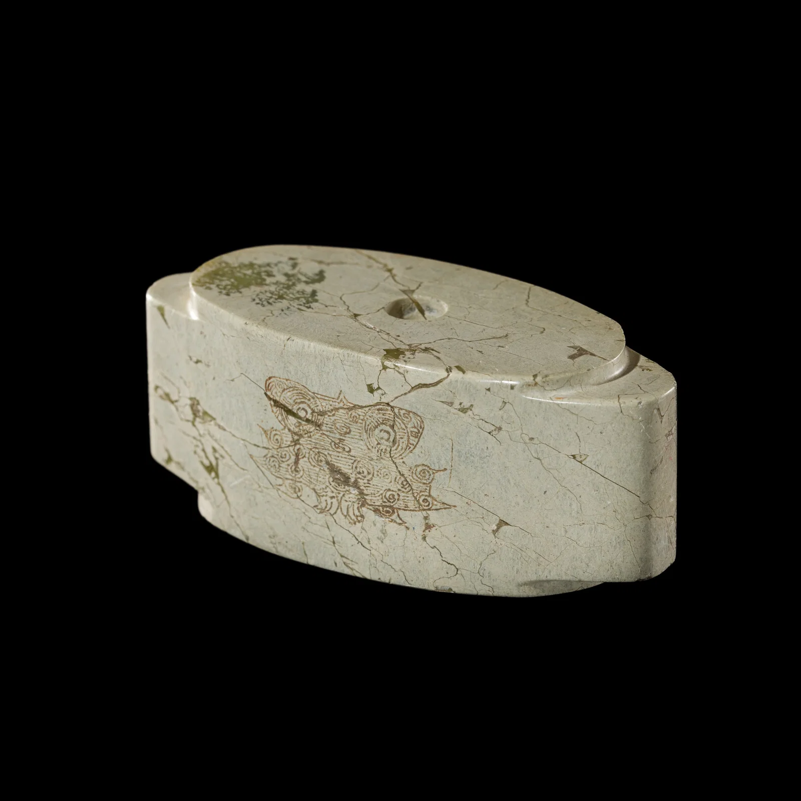 A PALE GREEN JADE BEAD ORNAMENT, NEOLITHIC PERIOD, LIANGZHU CULTURE