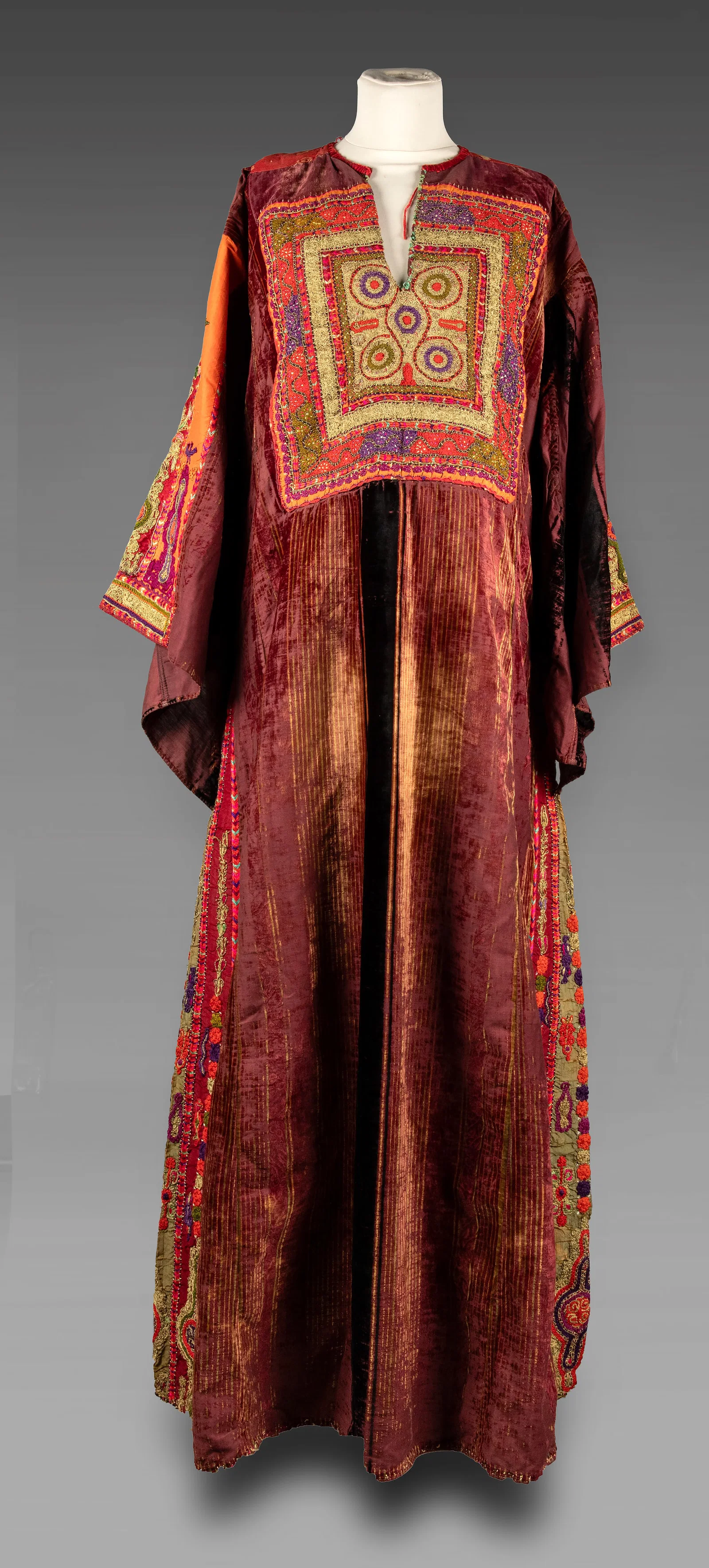 A Palestinian embroidered velvet dress, circa 1900