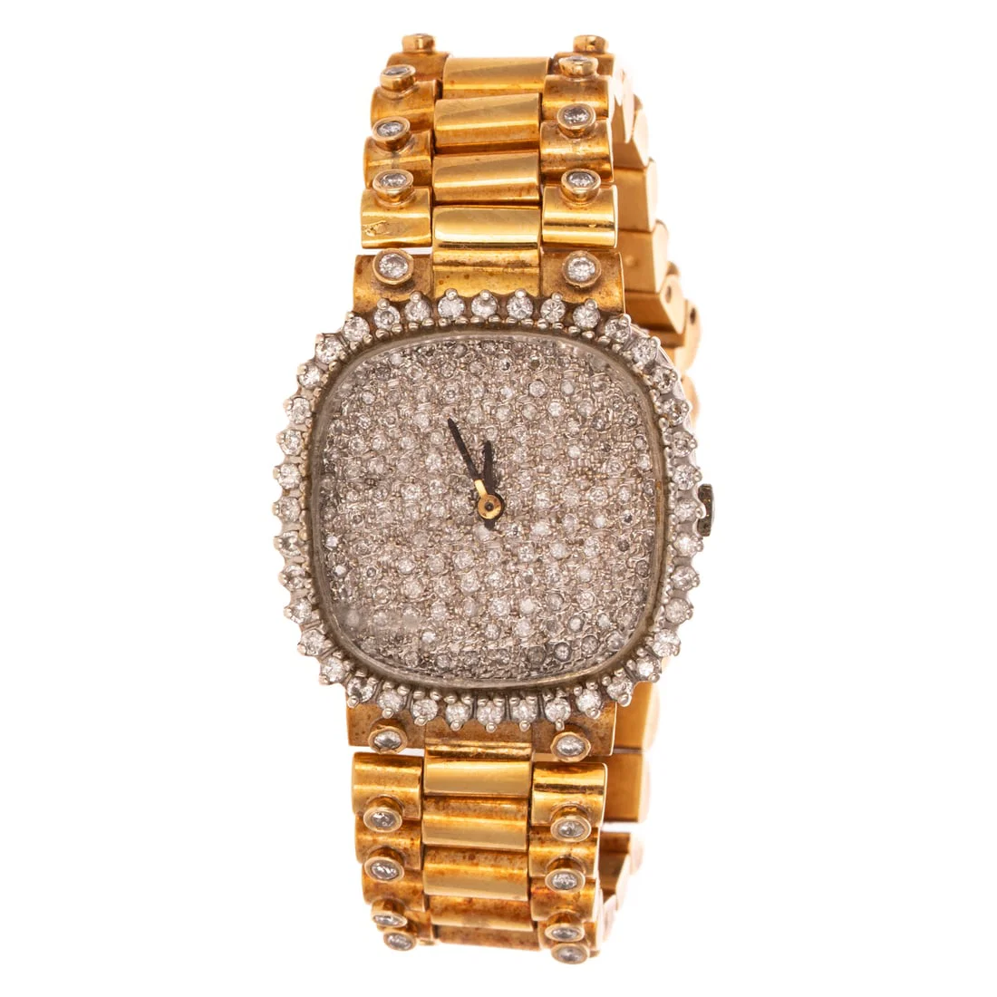A Pave Diamond Watch in 14K with 18K Bracelet