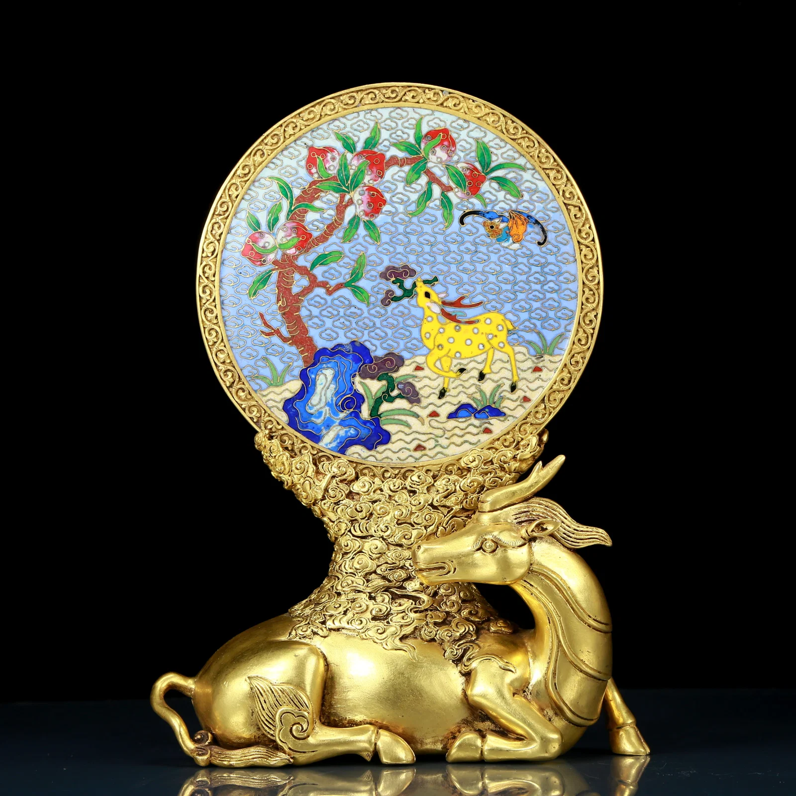 A perfect cloisonne auspicious animal screen