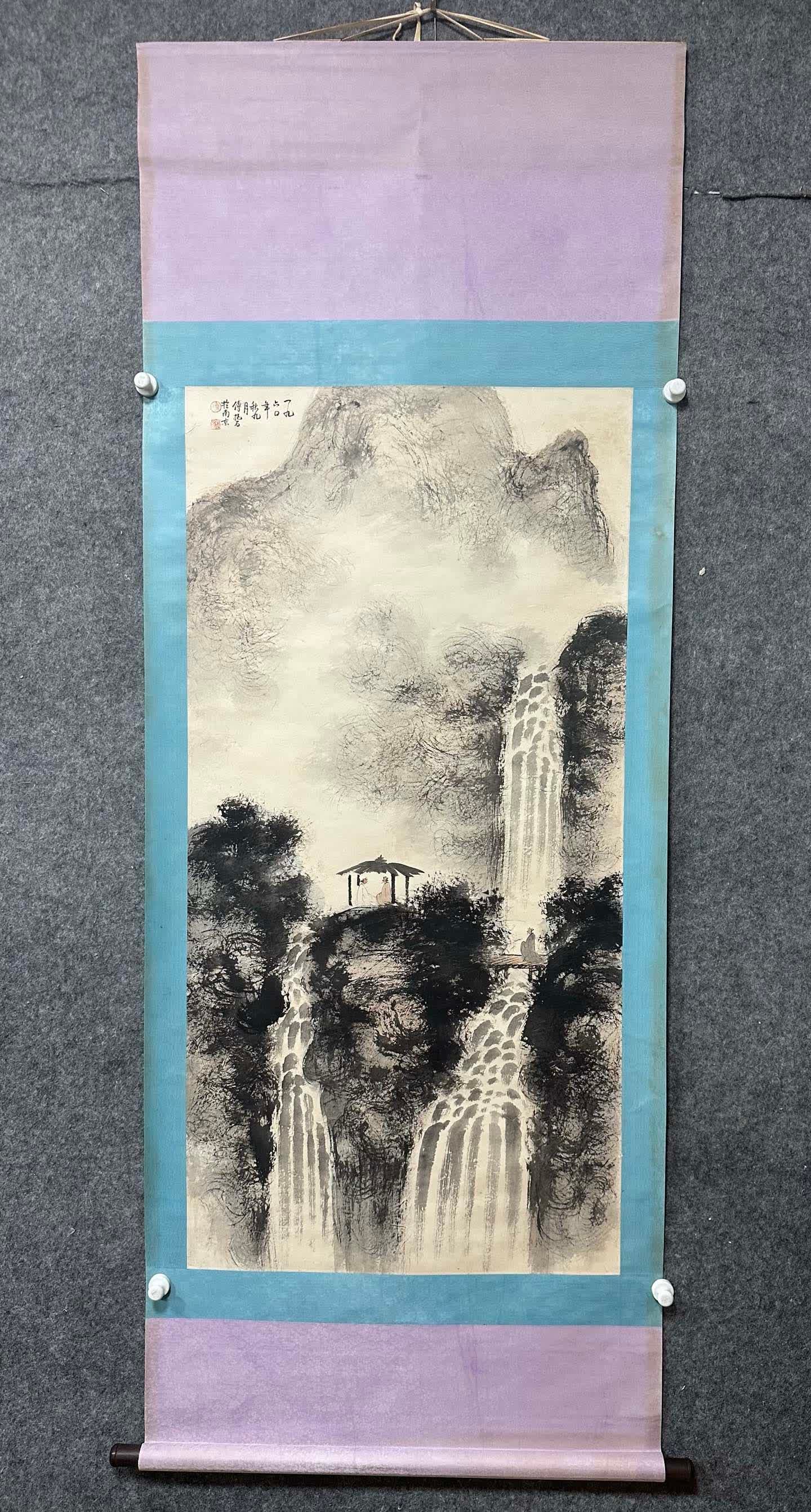A picture of Fu Baoshi's waterfall