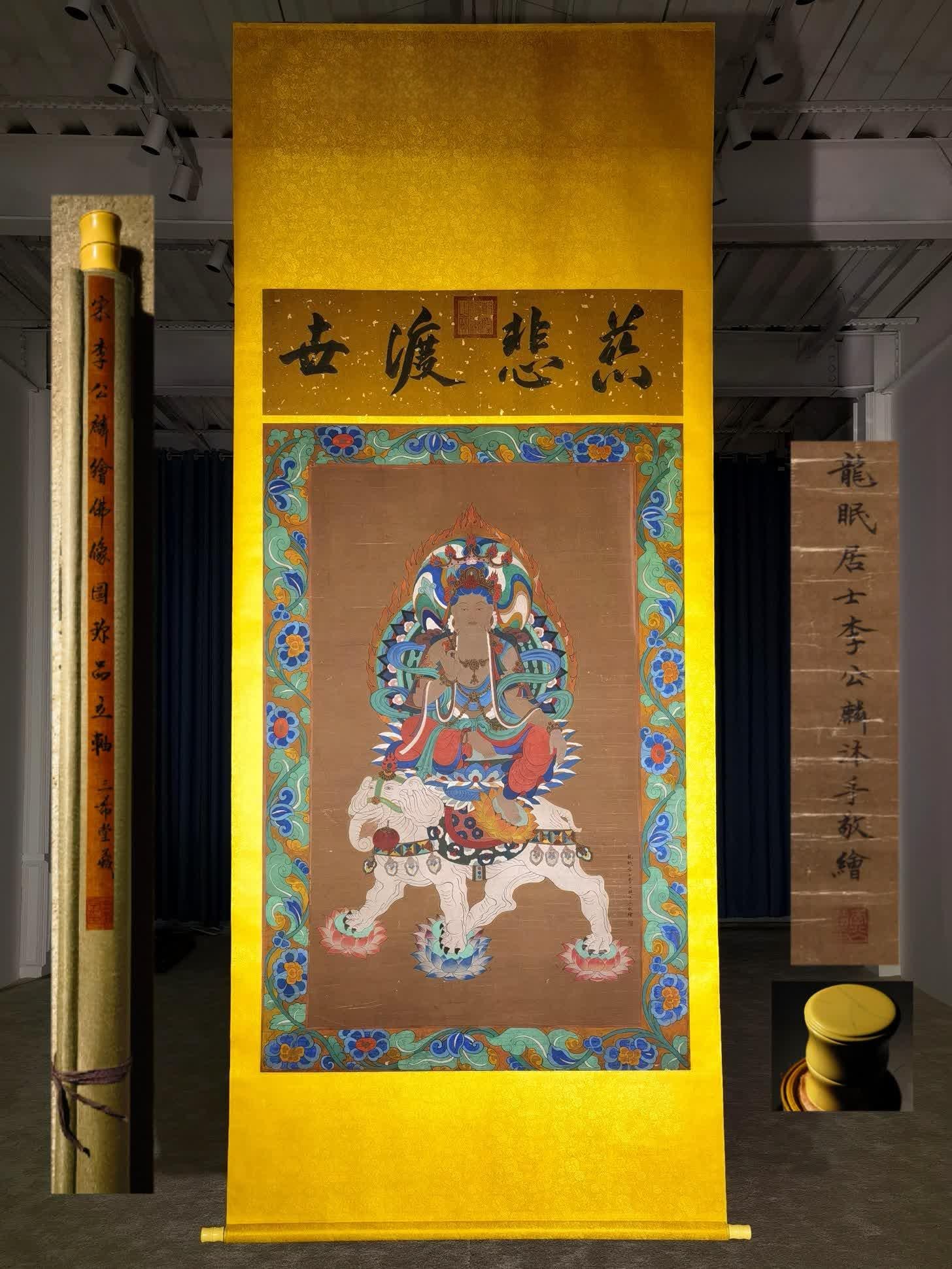 A picture of Li Gonglin's eight-foot silk Buddha statue