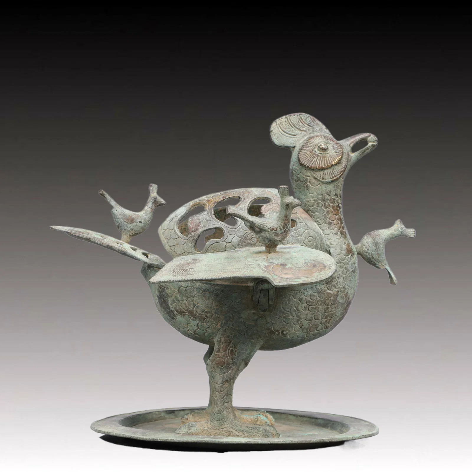 A Precious Bronze Auspicious Bird Censer