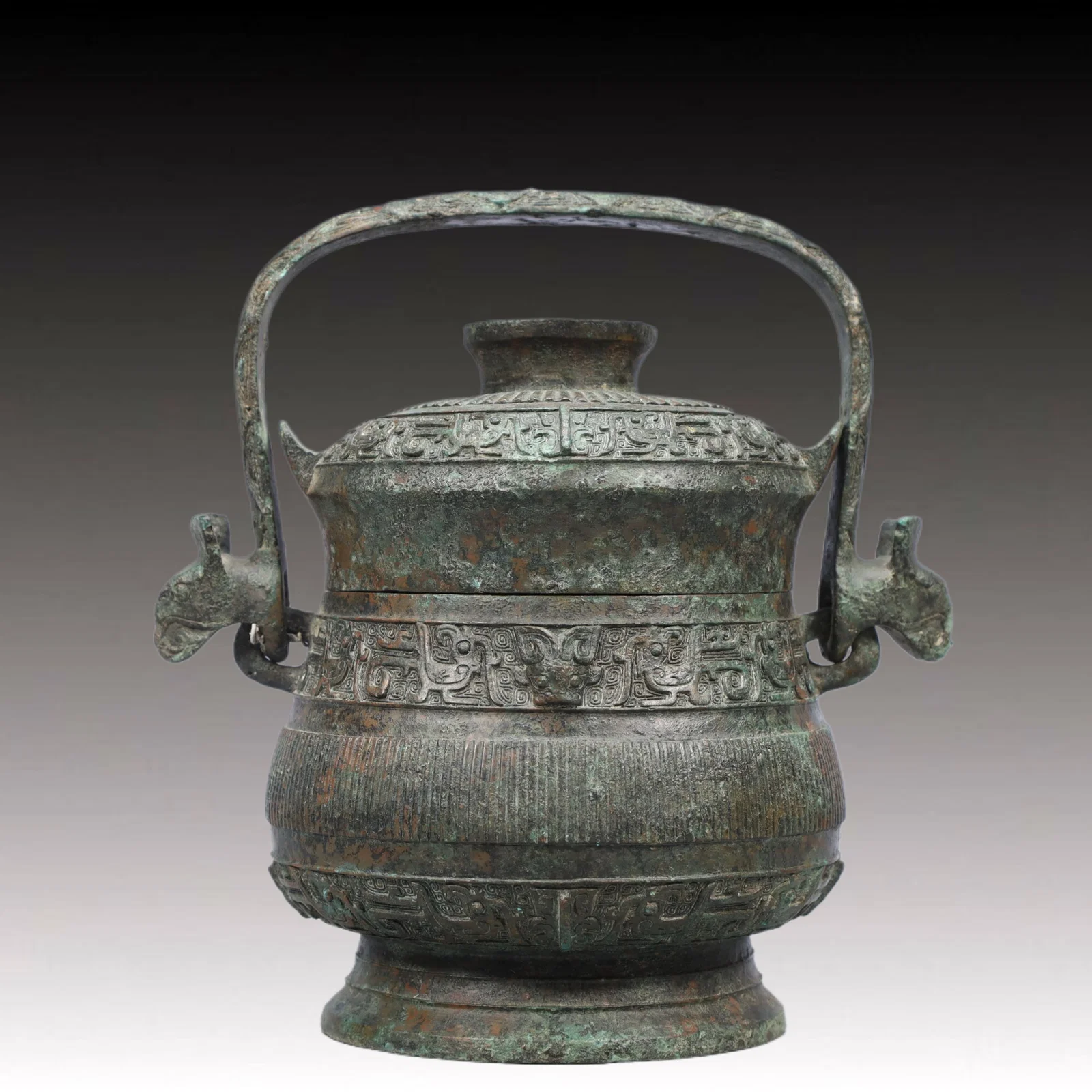 A Precious Bronze Auspicious Bird Pattern Pot ,With Inscription