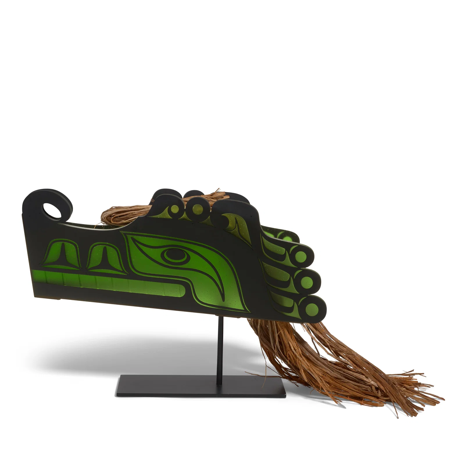 A Preston Singletary and Joe David collaborative glass sculpture, 'Sea Serpent (Green),' 2012