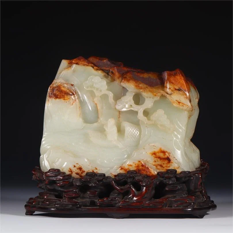 A Qing Dynasty Hetian jade seed fisherman Leshanzi ornament