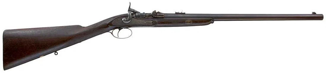 A RARE .577 CALIBRE MABBUTT & MATTHEW PATENT BREECH LOADING SPORTING RIFLE,