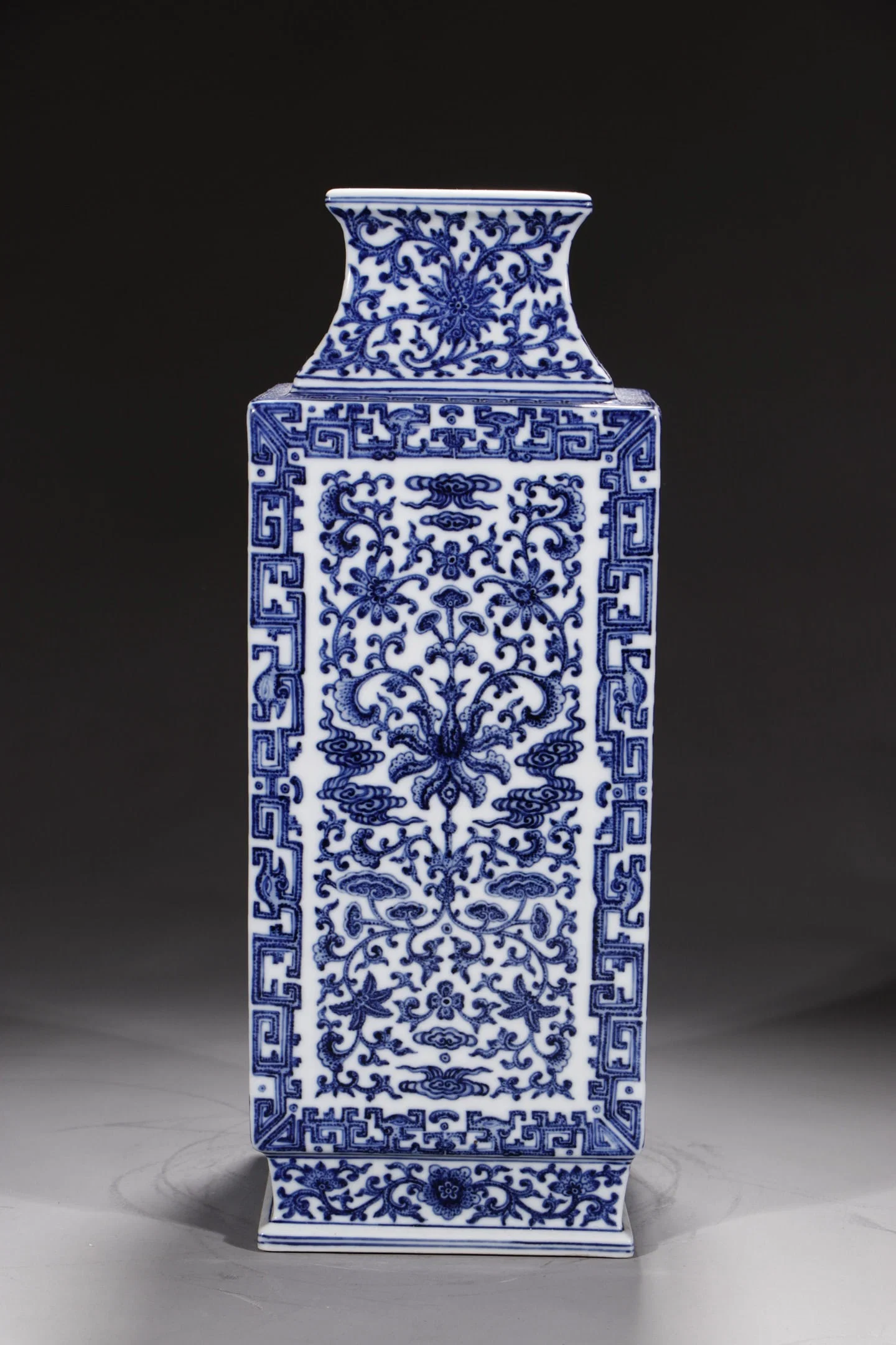 A Rare Blue and White Lotus Pattern Vase