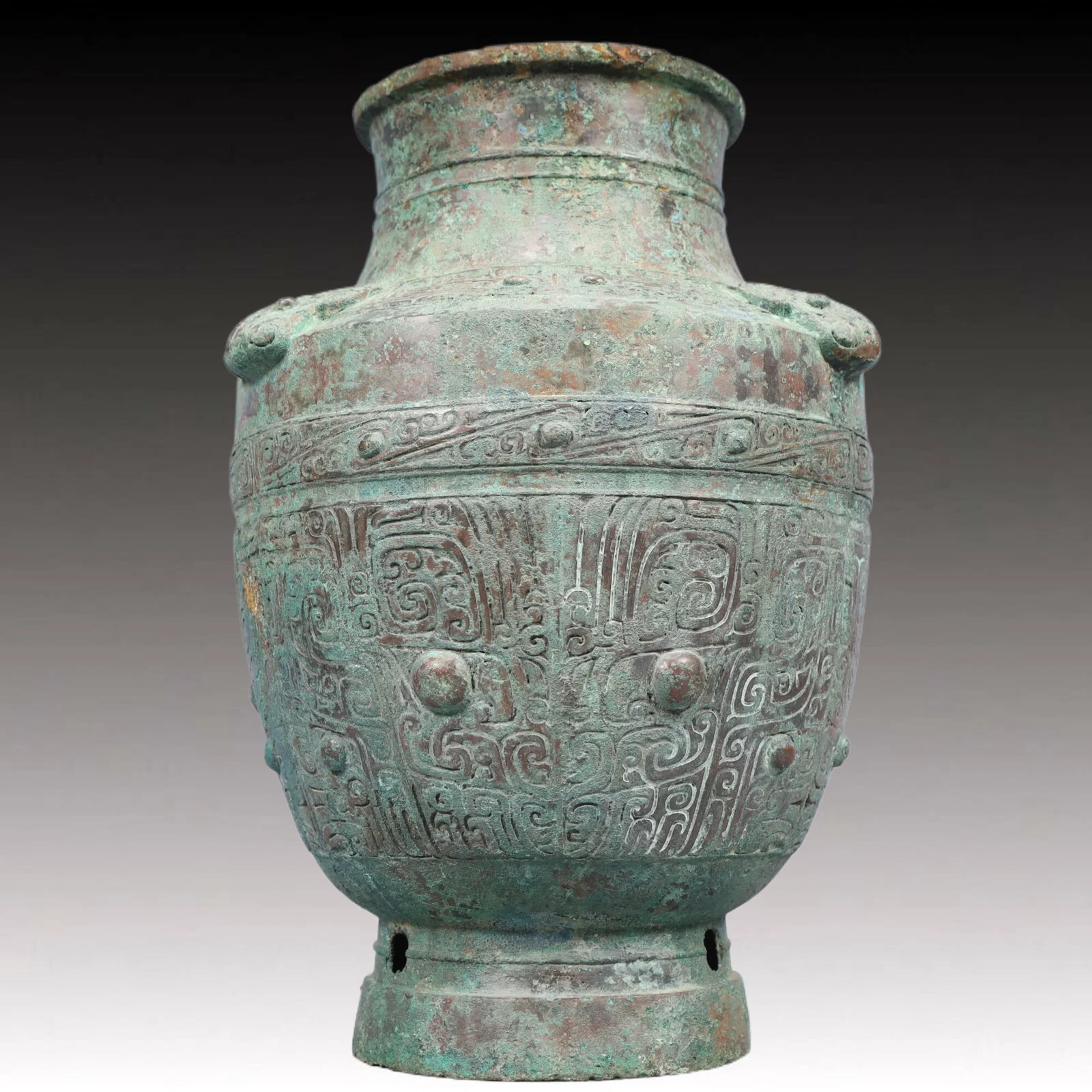 A Rare Bronze Beast-Face Pattern Vase