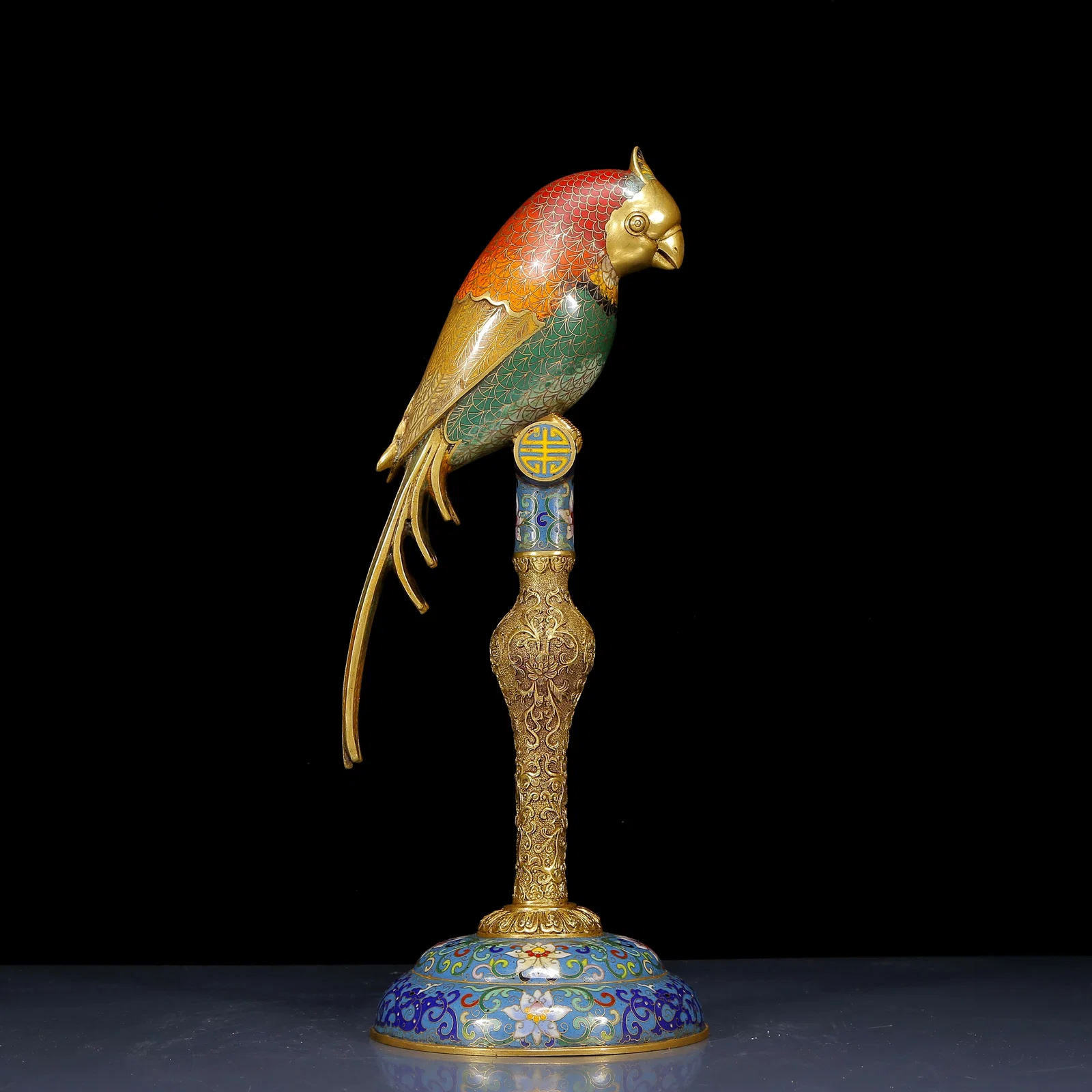 A Rare Cloisonne Parrot Ornament