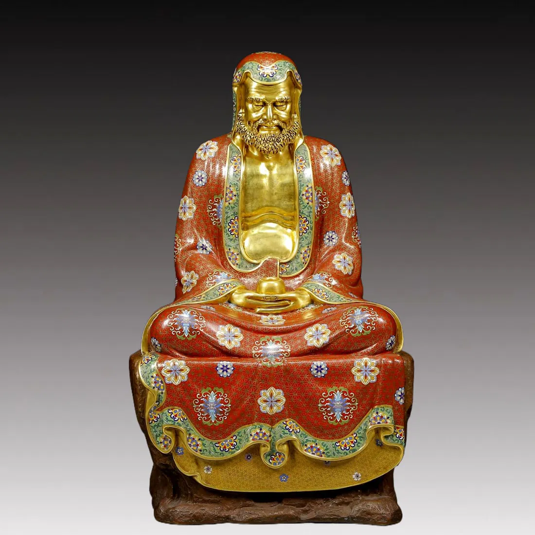 A Rare Cloisonne Statue of Dharma