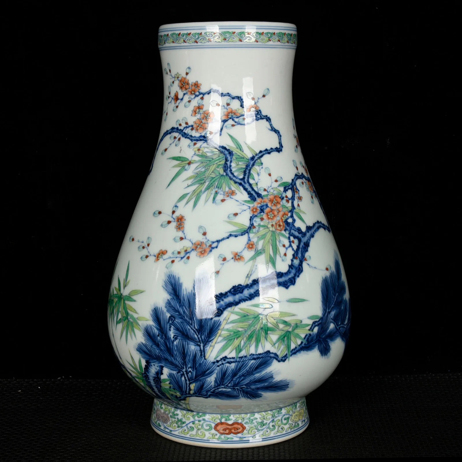 A Rare Doucai Pine,Bamboo and Plum Blossom Pattern Vase
