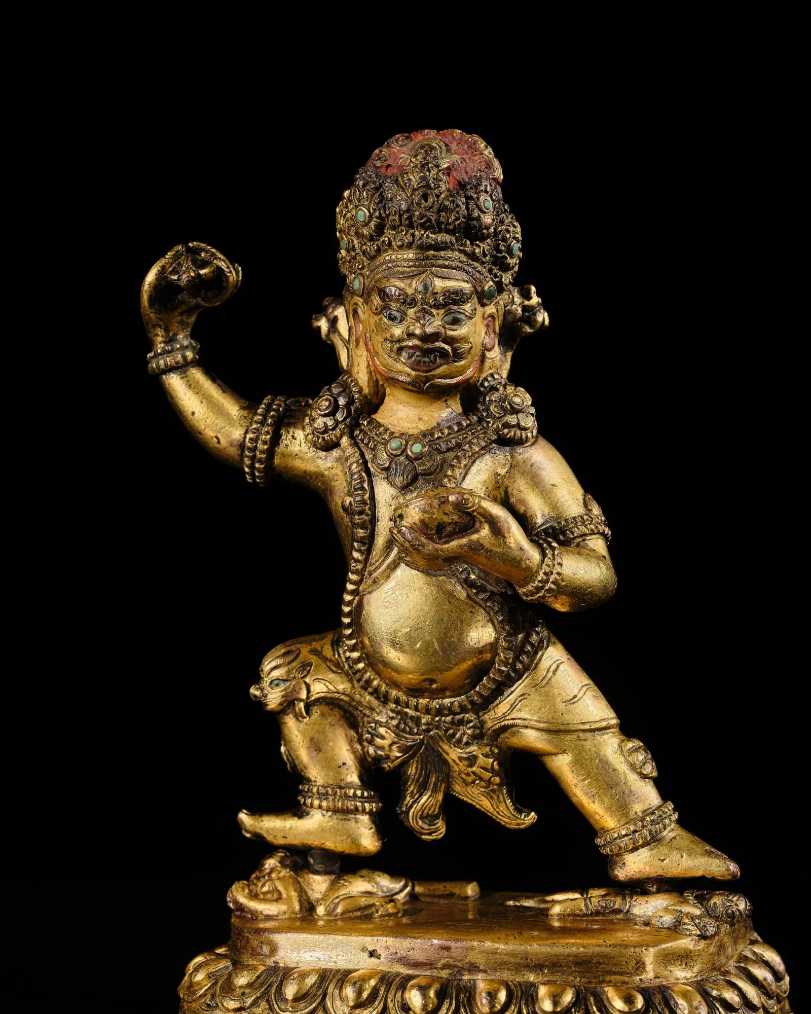 A RARE GILT-BRONZE FIGURE OF VAJRAPANI, TIBET, 15TH-16TH CENTURY