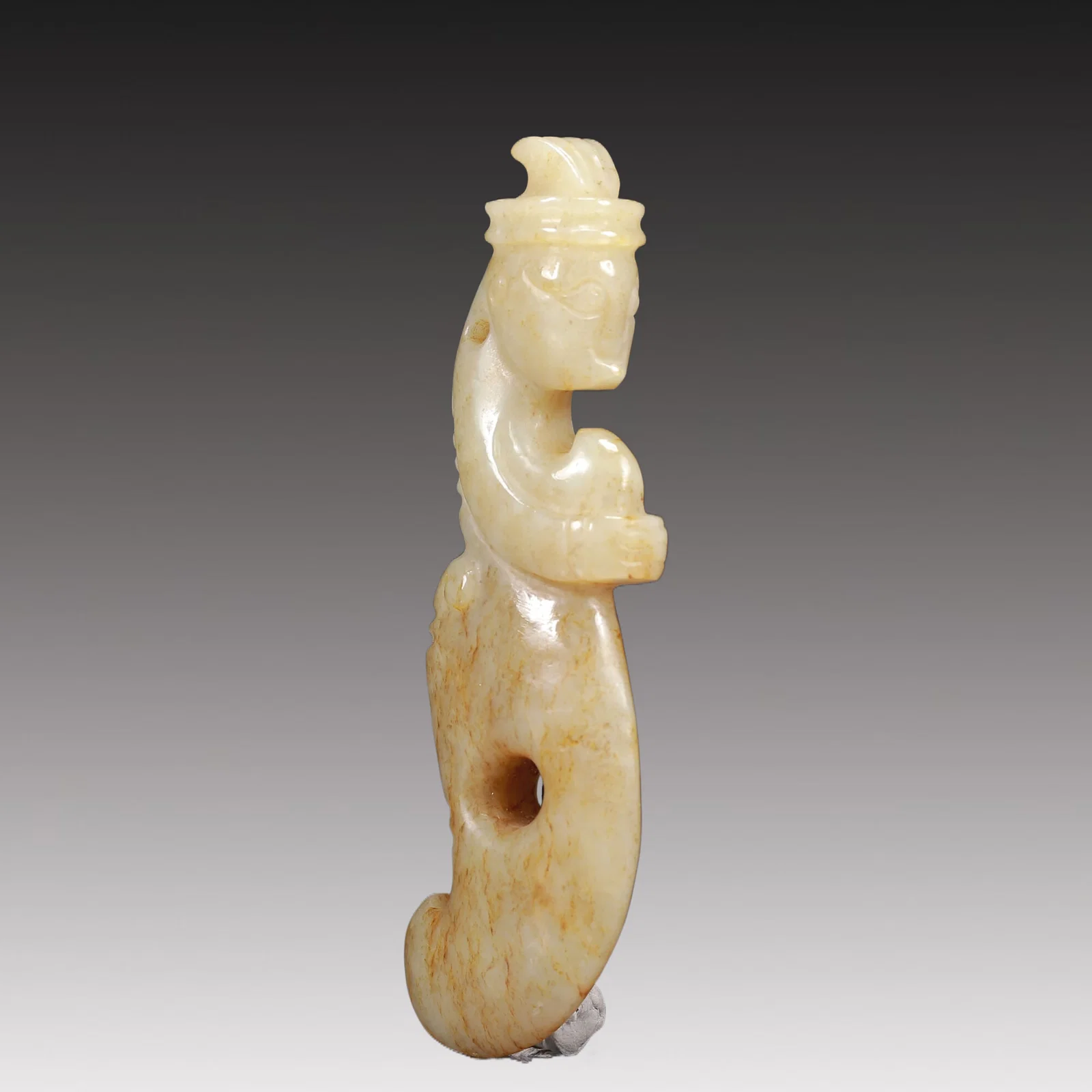 A Rare White Jade Figure Pendant