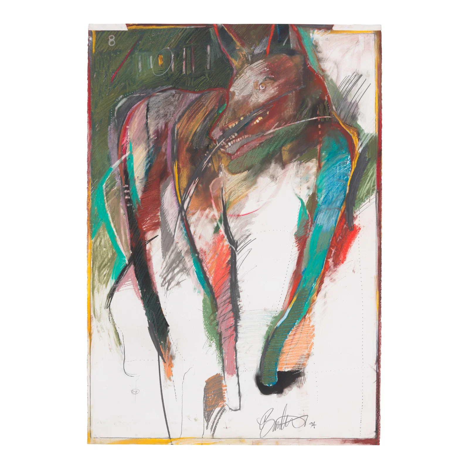 A Rick Bartow drawing, 'Coyote 8,' 1994