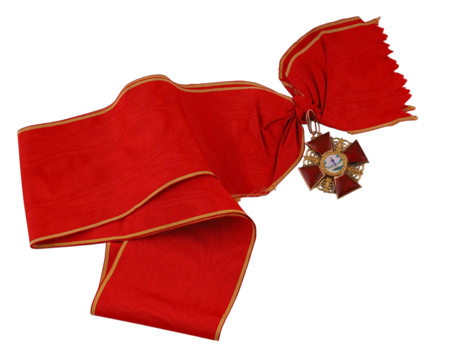 A RUSSIAN ORDER OF ST. ANNA, 1ST CLASS WITH SASH, LATE 19TH CENTURY