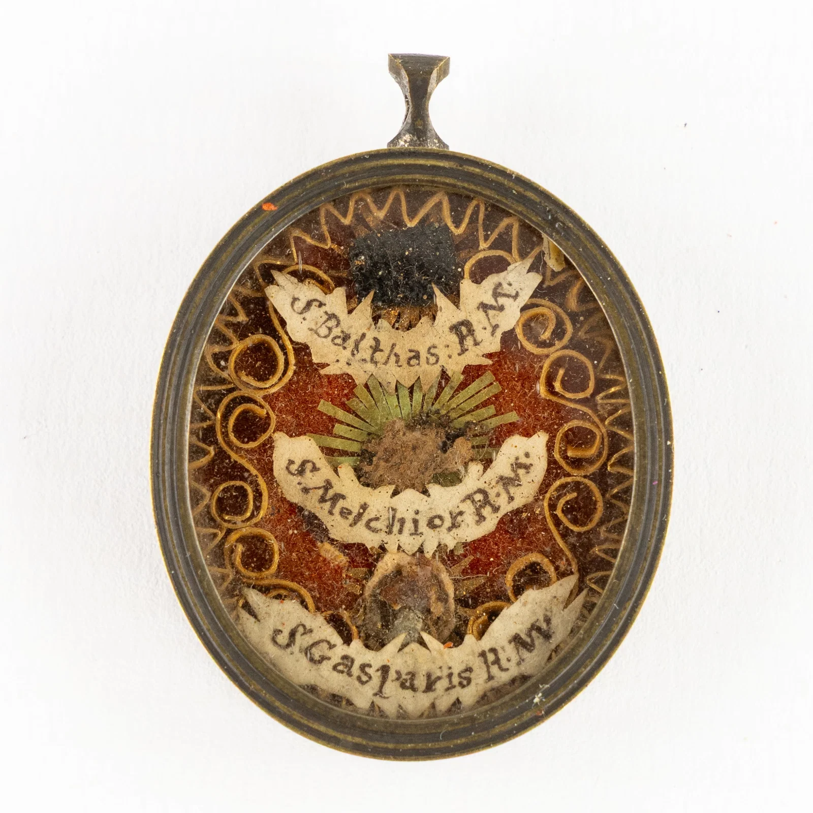 A sealed theca containing relics of the Three Magi or Kings, Melchior, Balthasar and Caspar.