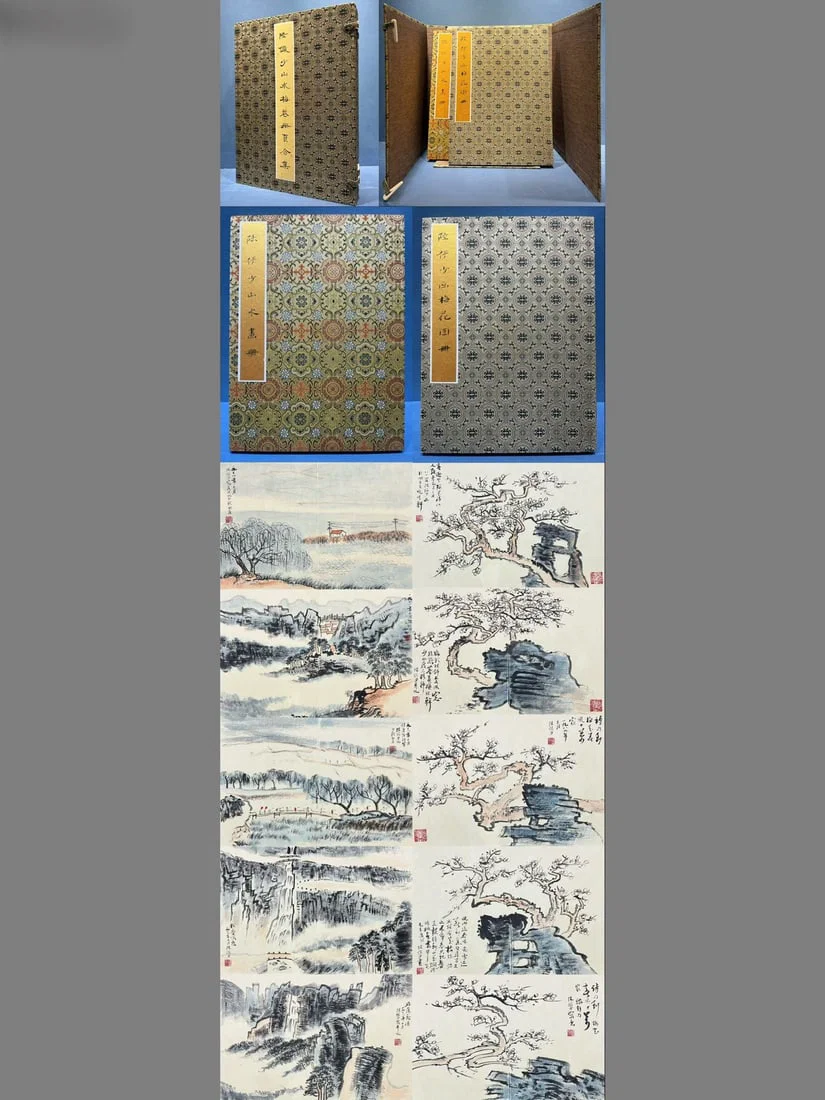 A Set of Chinese Album Ink Painting of Landscape on Paper