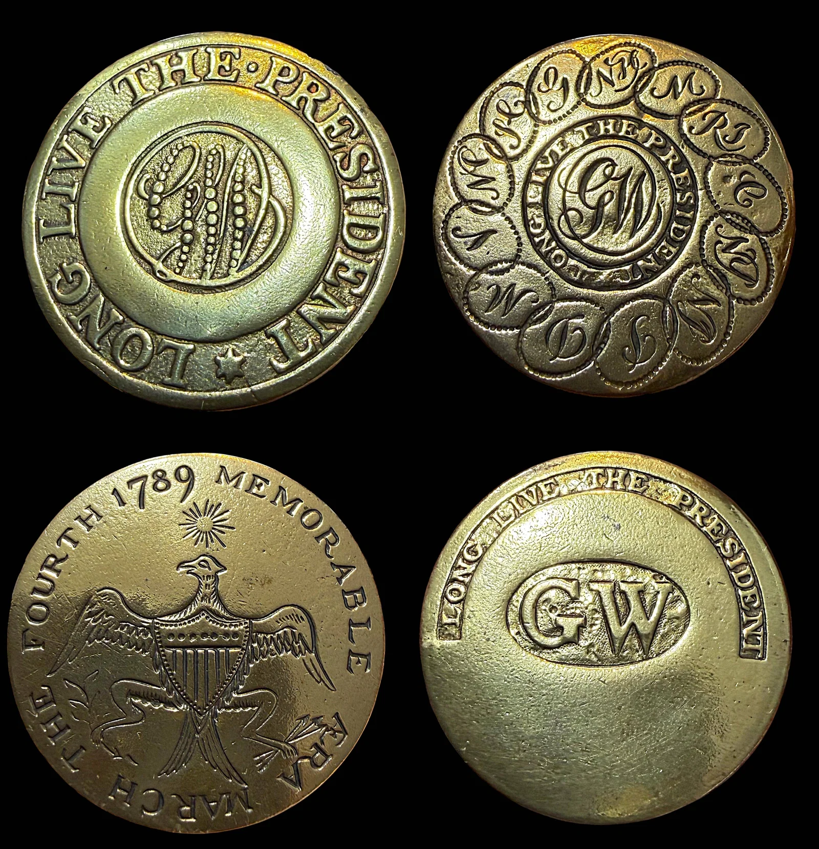 A SET OF DIVISION THREE GW INAUGURAL BUTTONS
