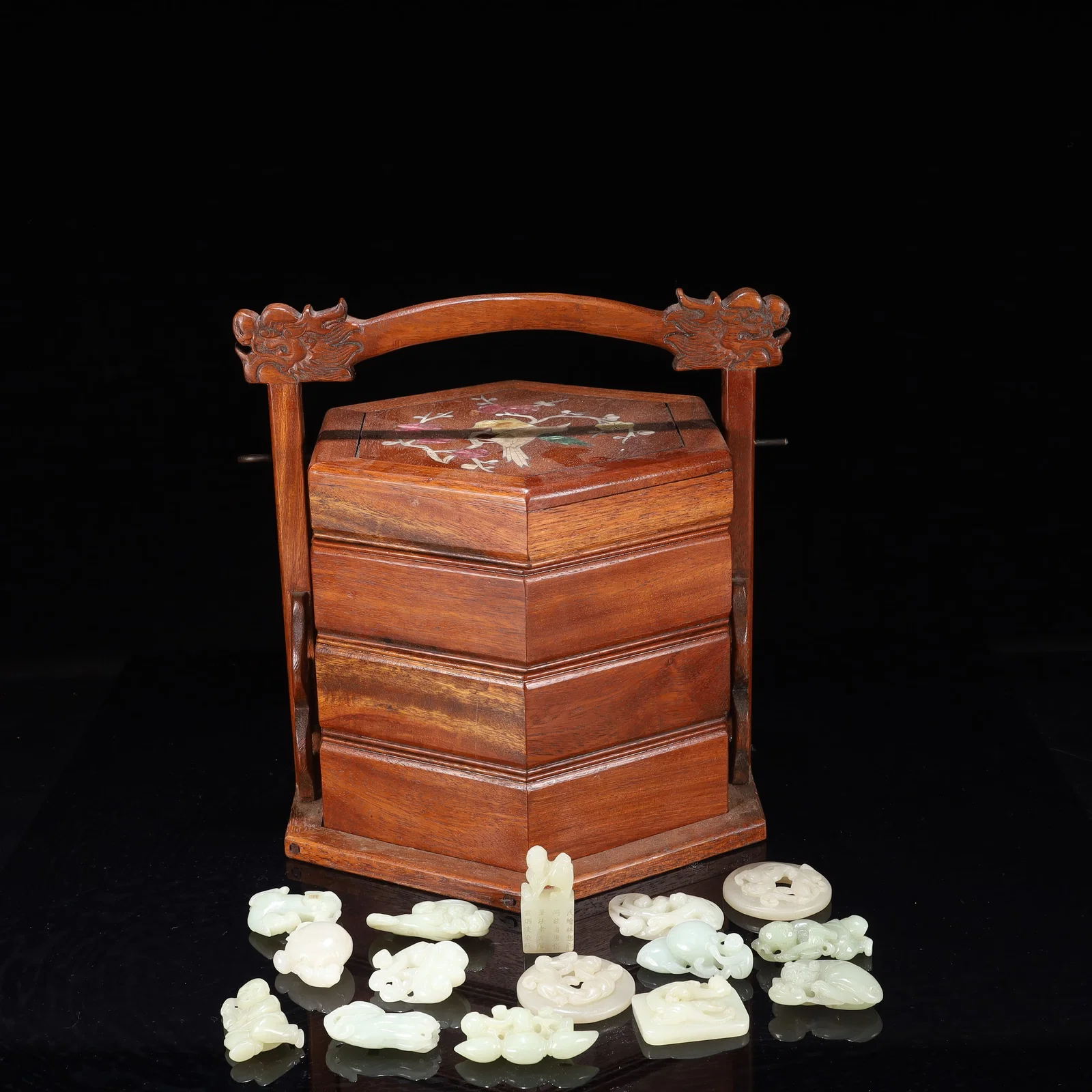 A Set of Fine White Jade Ornaments