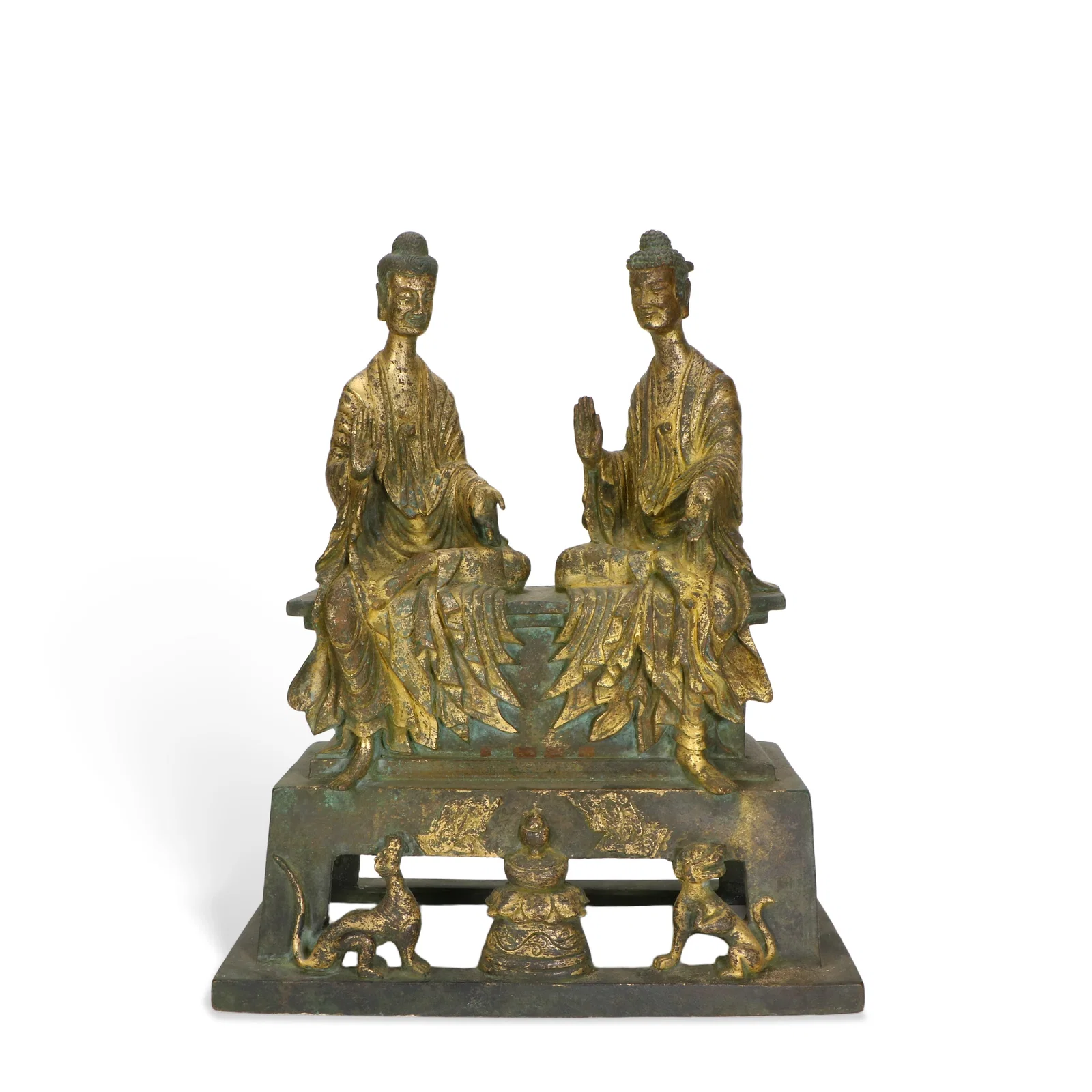 A set of gilt-bronze Buddha statues