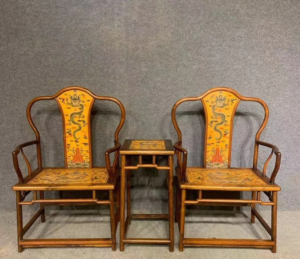 A Set of Huge Huanghuali wood Auspicious Cloud and Dragon Pattern Furniture?With Poem