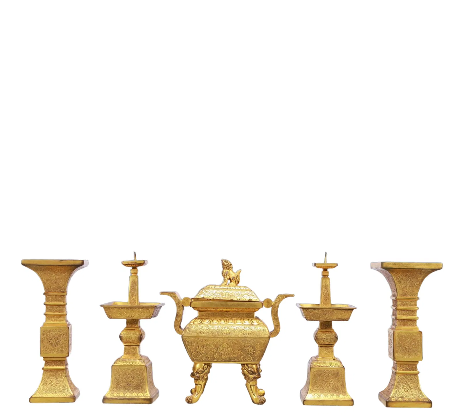 A Set of Rare Gilt Bronze Lotus Pattern Ornament