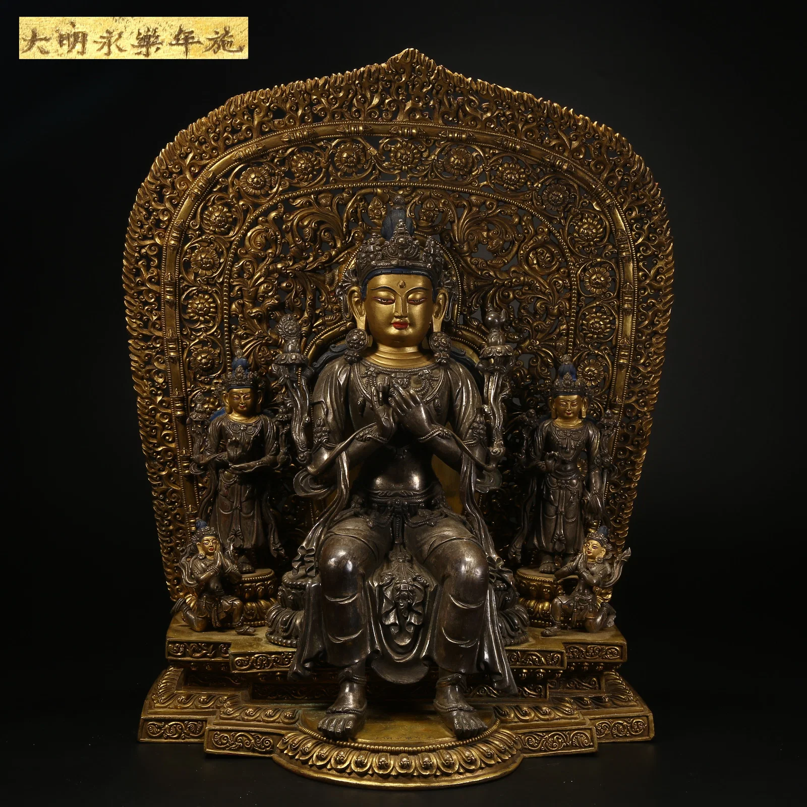 A SILVER STATUE OF MAITREYA BODHISATTVA