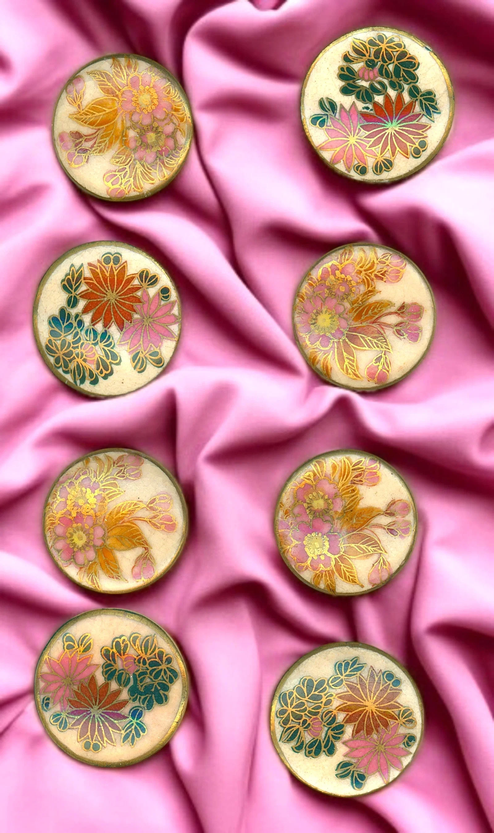 A SMALL CARD OF DIVISION THREE JAPANESE BUTTONS