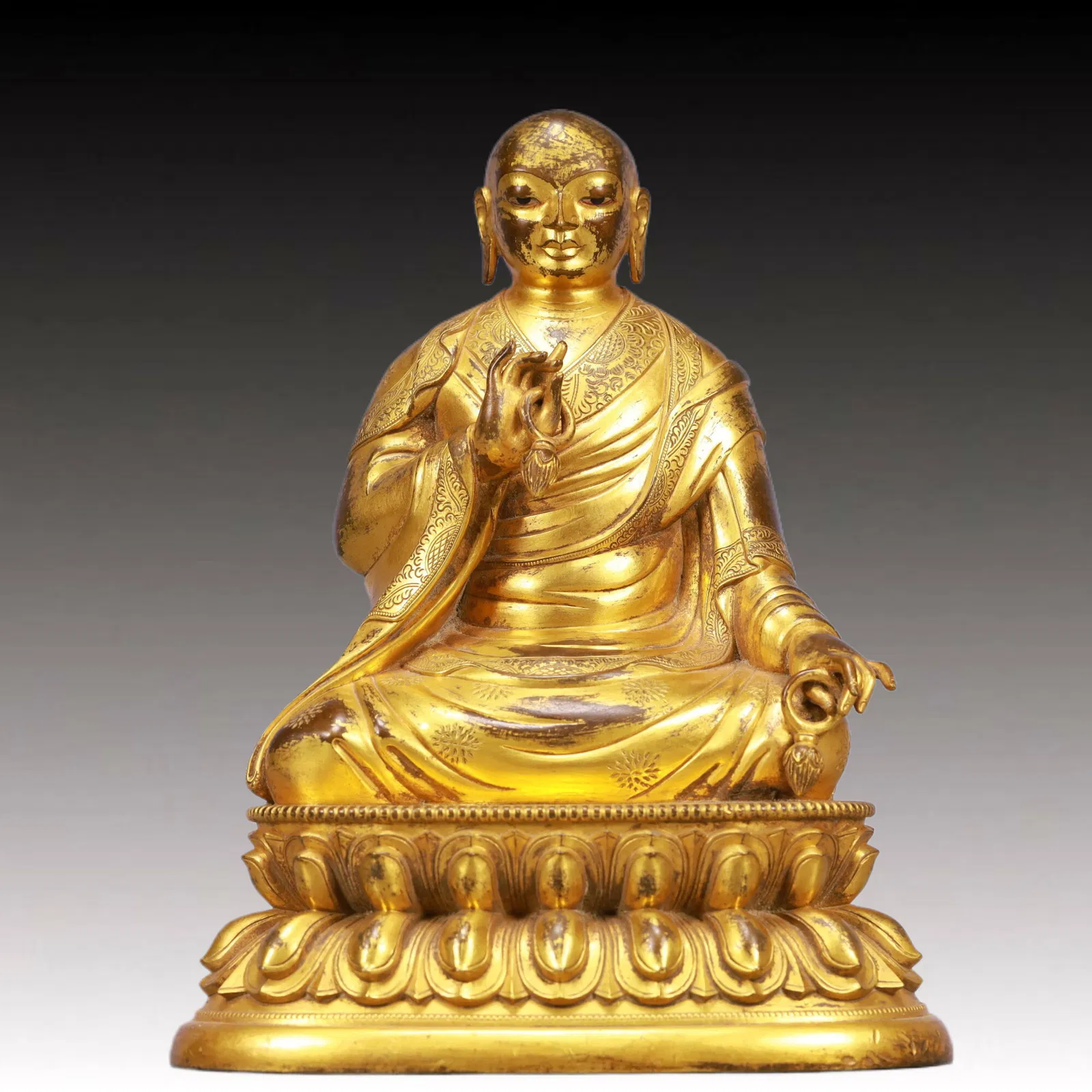 A Solemn A Rare Statue of Guru