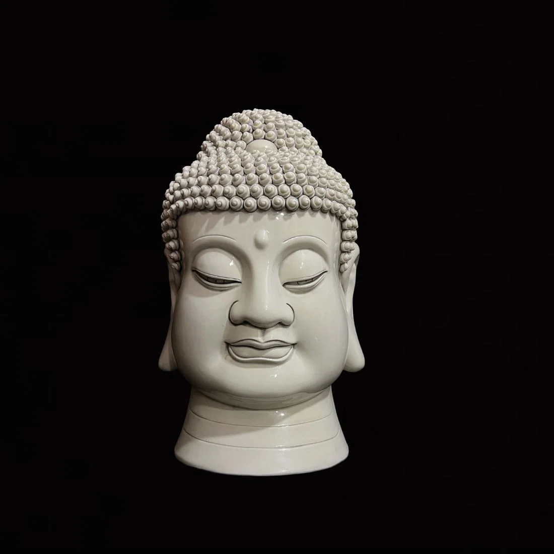 A Solemn Blance-De-Chine Sakyamuni's Head