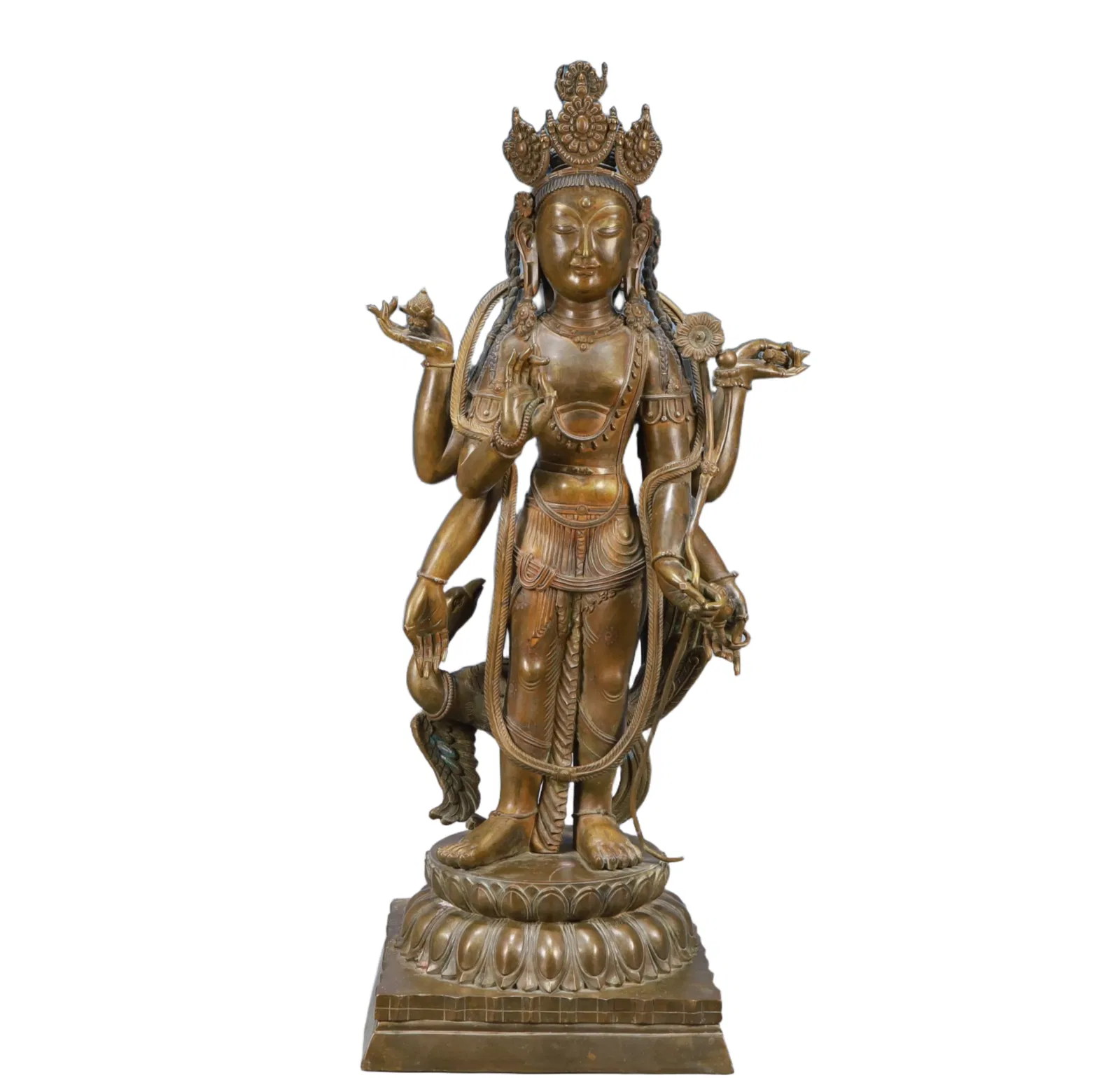 A Solemn Bronze Statue of Avalokitesvara