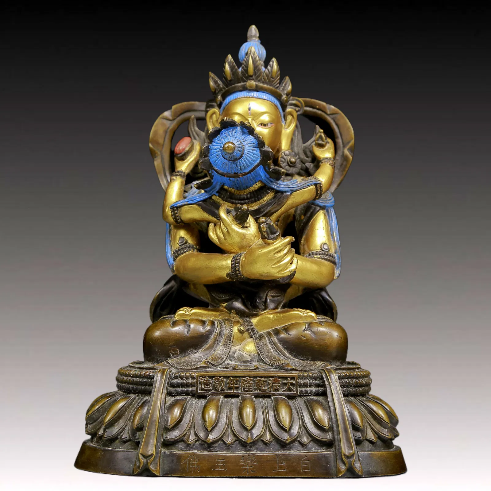 A Solemn Gilt Bronze Statue of Chakrasamvara