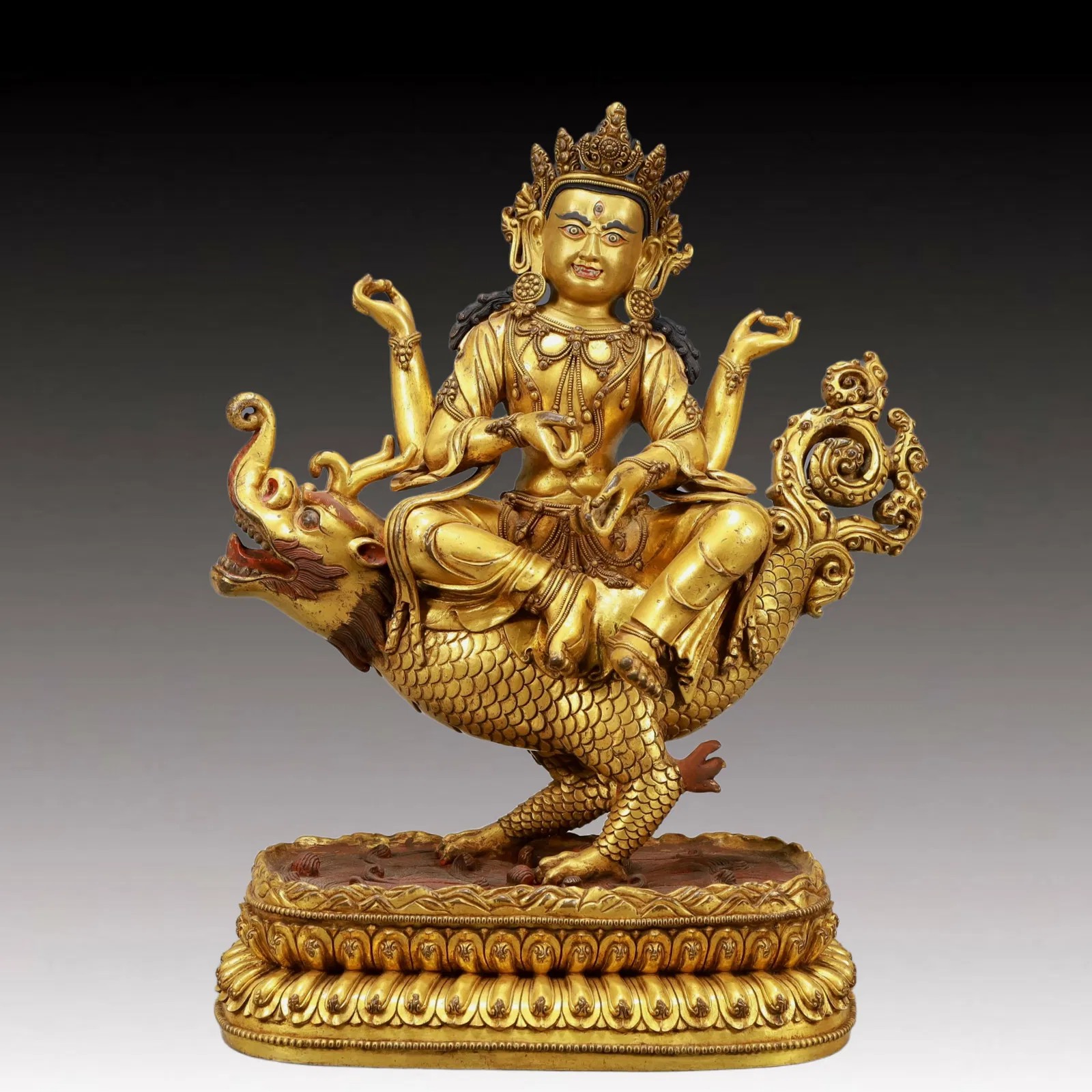 A Solemn Gilt Bronze Statue of Gautama’s Mother