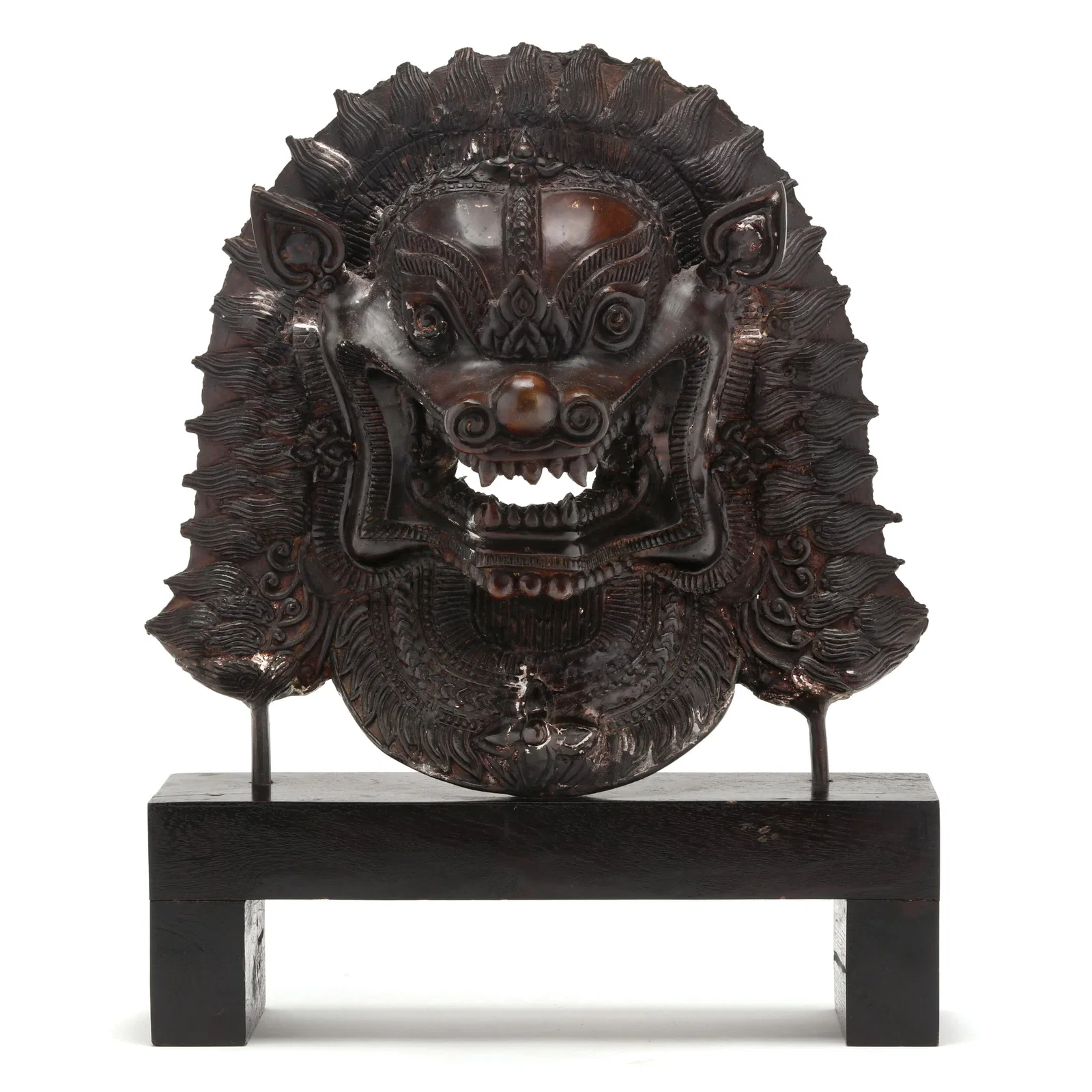 A Southeast Asian Bronze Singha Mask