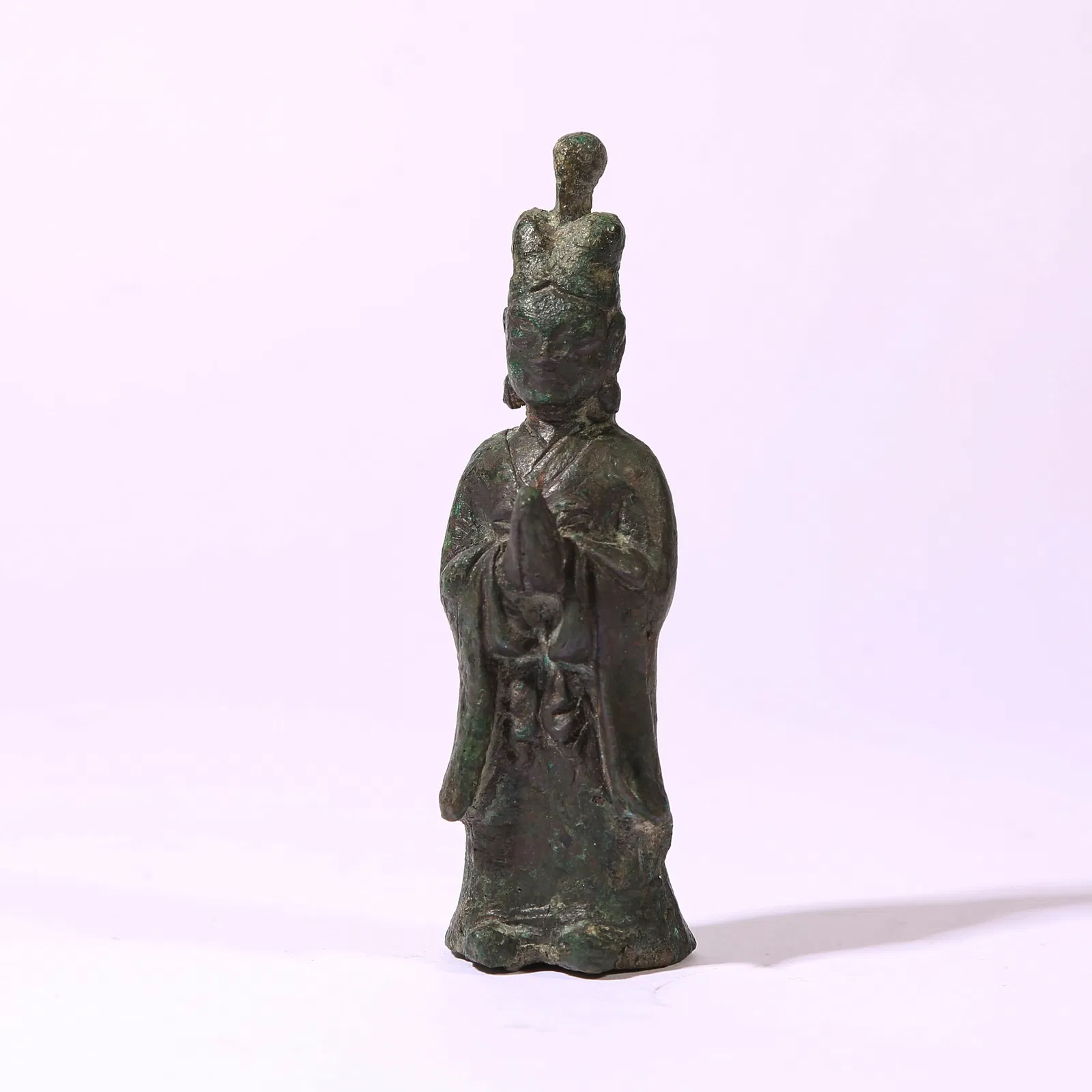 A STANDING FIGURE OF QUEEN MOTHER OF THE WEST (XI WANGMU) IN BRONZE