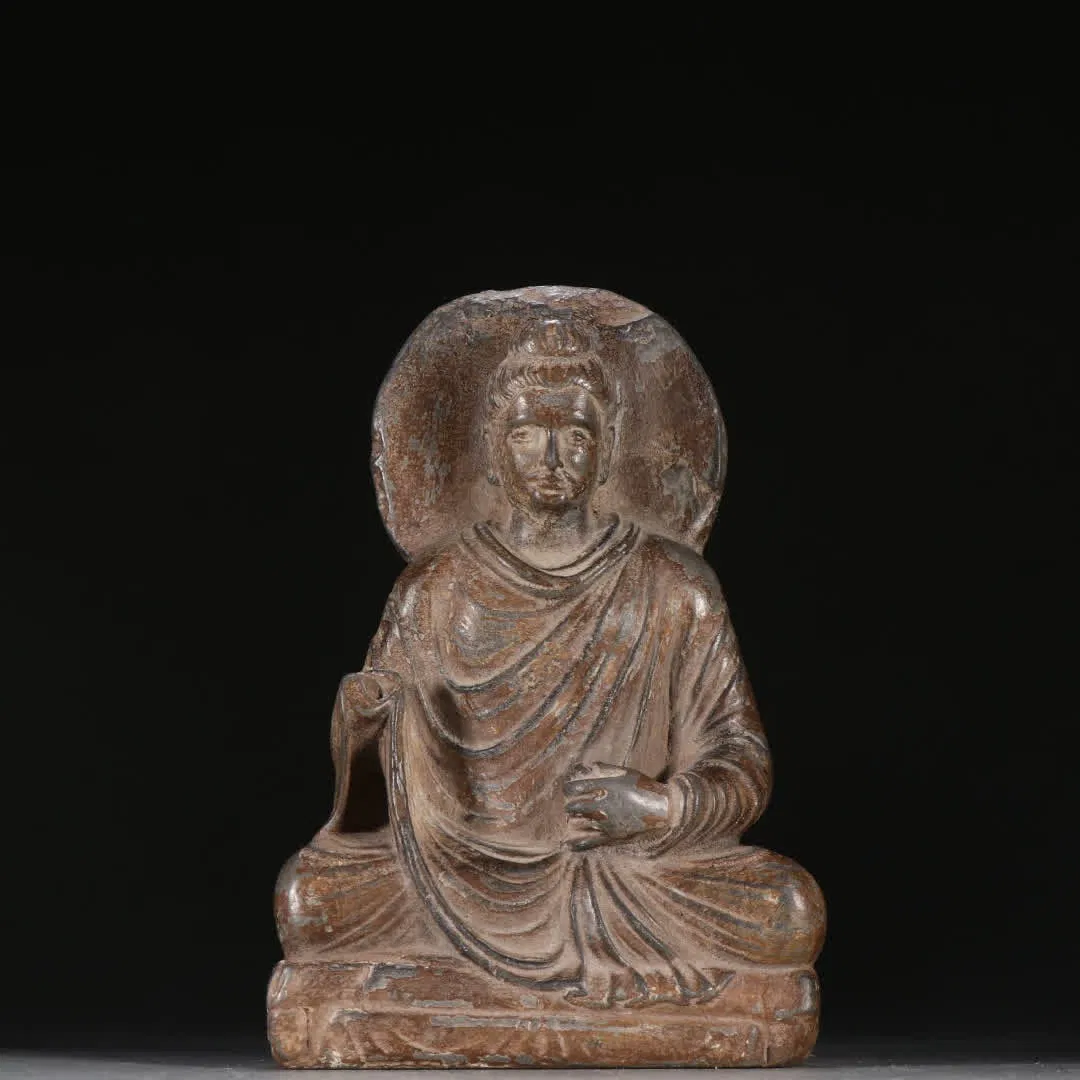 A stone carving Gandhara statue in the Qing Dynasty
