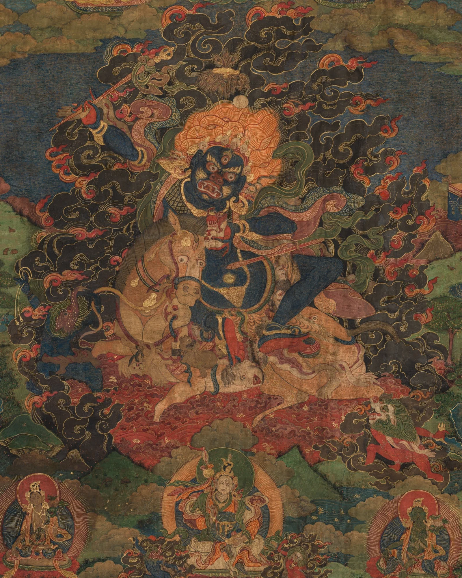 A THANGKA OF PALDEN LHAMO (SRI DEVI), QING DYNASTY, 18TH CENTURY