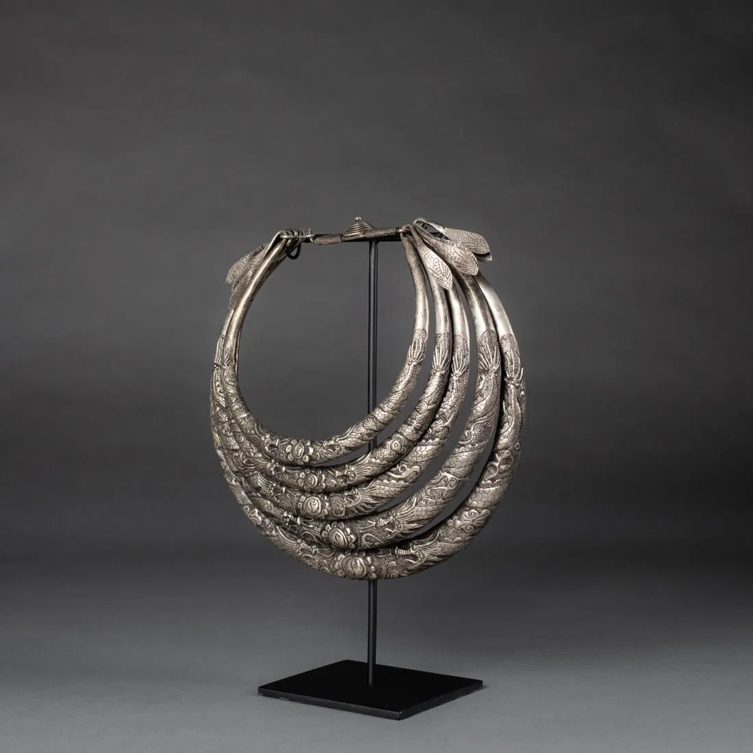 A tribal Chinese silver necklace