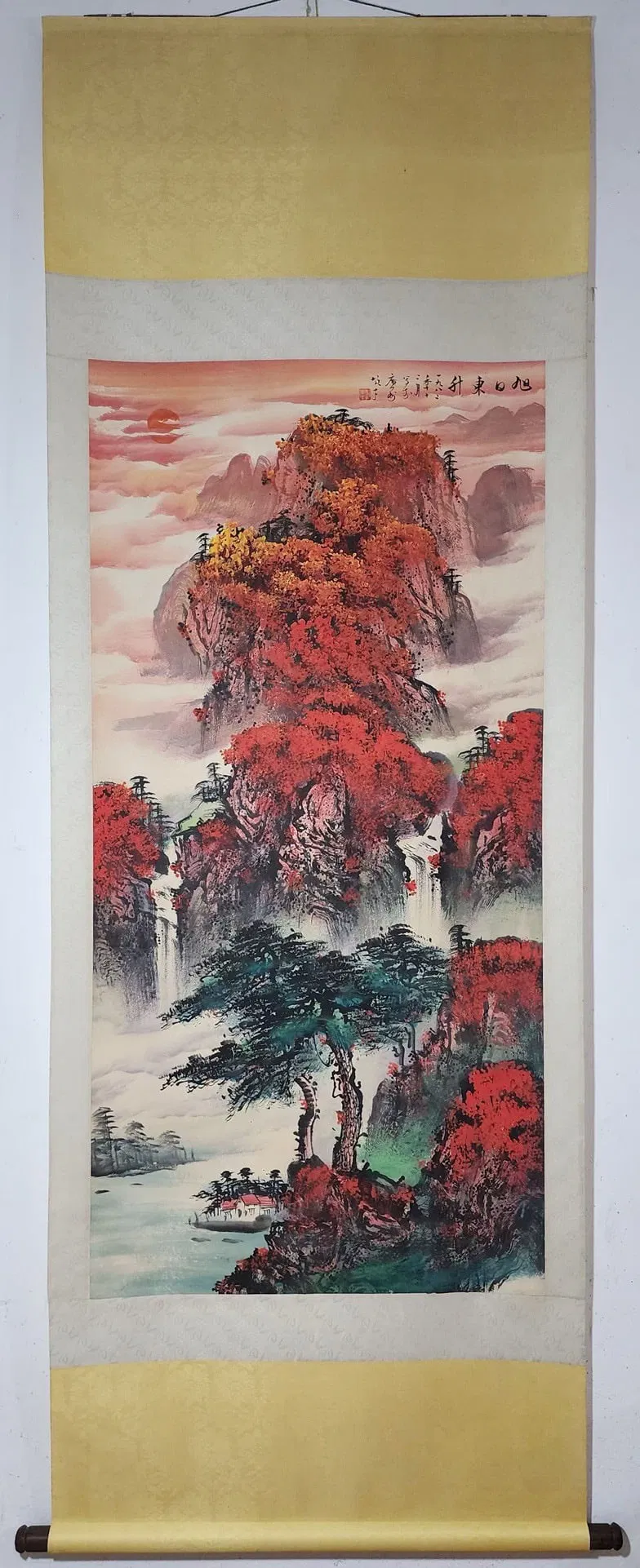 A vertical axis of Li Xiongcai's landscape painting